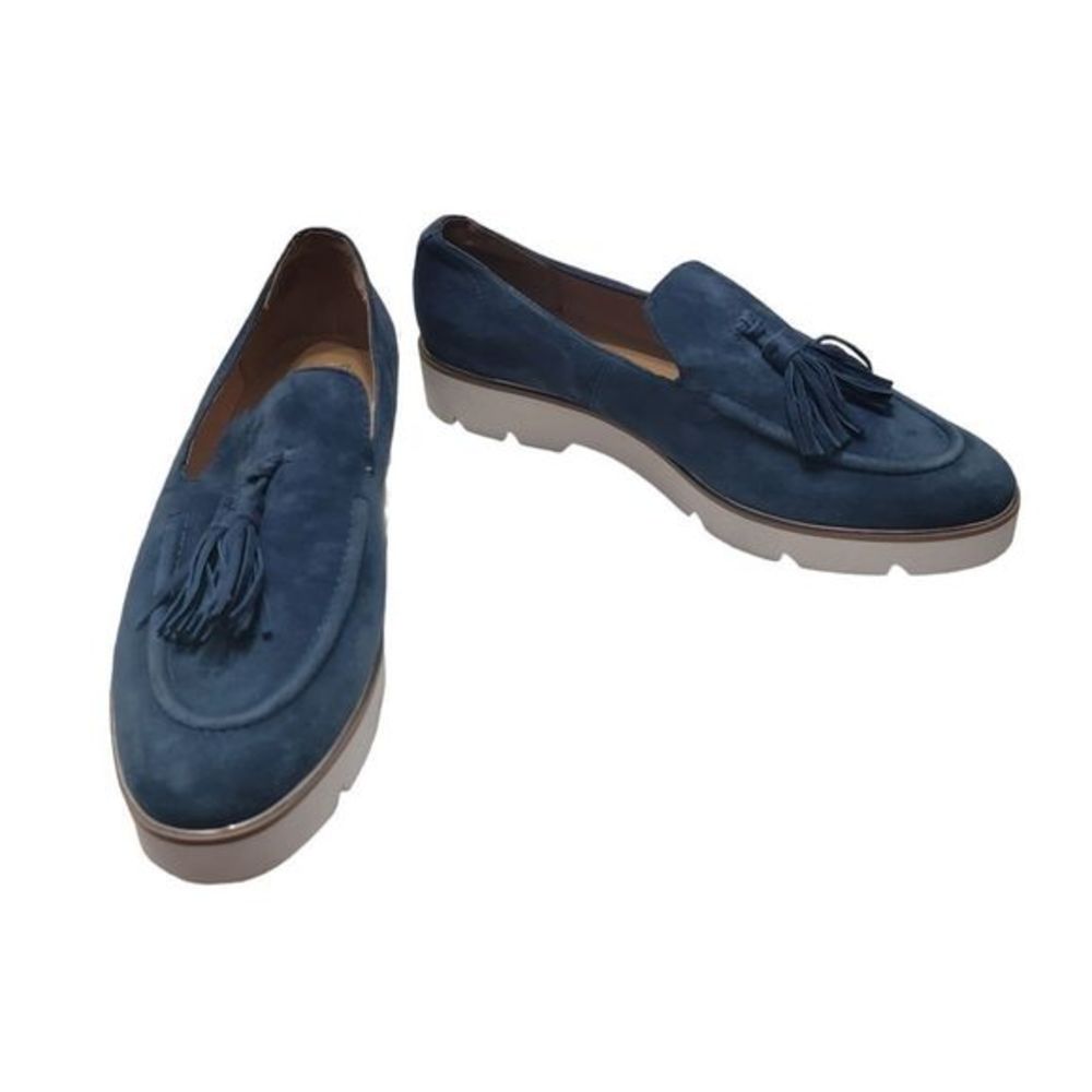 Franco Sarto Blue Suede Tammar Loafer with Tassels‎ size 9.5